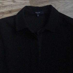 Black midi dress with color from Madewell.